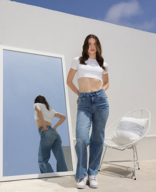Wide leg Stretch - Sky  Blue